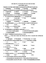 Đề kiểm tra 15 phút lần 2 học kỳ II môn Tiếng Anh Lớp 12 - Năm học 2019-2020
